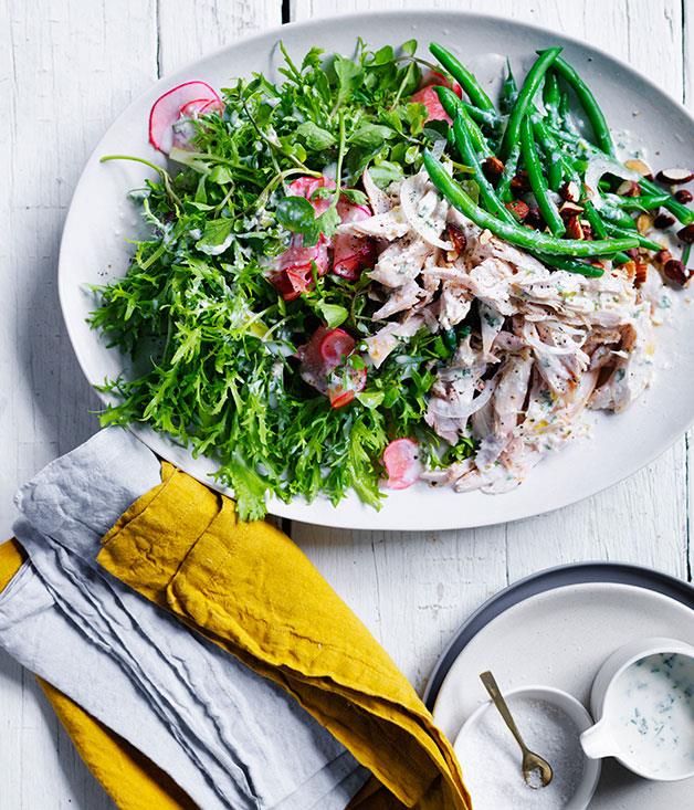 **[Chicken, radish and bean salad with tarragon dressing](http://www.gourmettraveller.com.au/recipes/fast-recipes/chicken-radish-and-bean-salad-13701|target="_blank")**