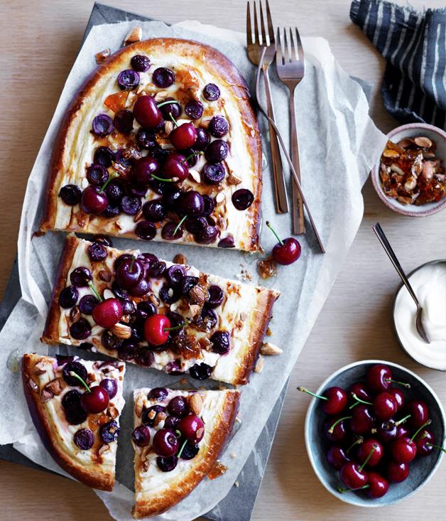 **[Cherry, almond and yoghurt tart](https://www.gourmettraveller.com.au/recipes/browse-all/cherry-almond-and-yoghurt-tart-12465|target="_blank")**