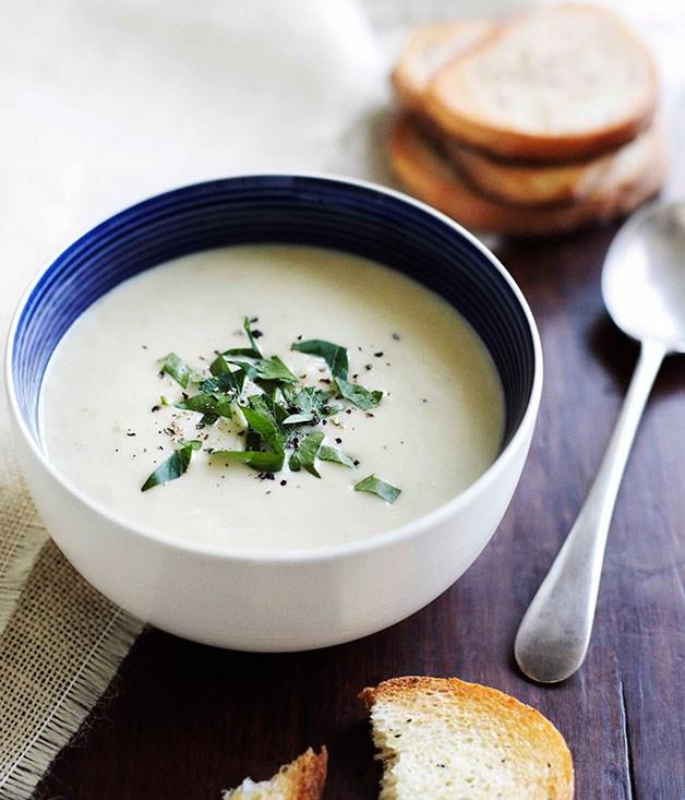 [**Brigitte Hafner's creamy salt cod and potato soup**](https://www.gourmettraveller.com.au/recipes/chefs-recipes/brigitte-hafner-creamy-salt-cod-and-potato-soup-7389|target="_blank")