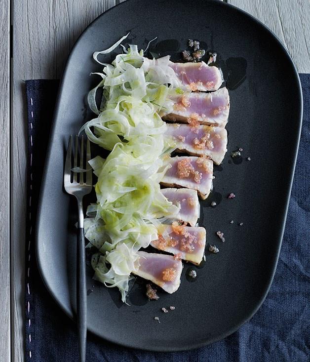 [**Grilled kingfish belly, fennel and grilled finger lime**](https://www.gourmettraveller.com.au/recipes/chefs-recipes/grilled-kingfish-belly-fennel-and-grilled-finger-lime-8194|target="_blank")
