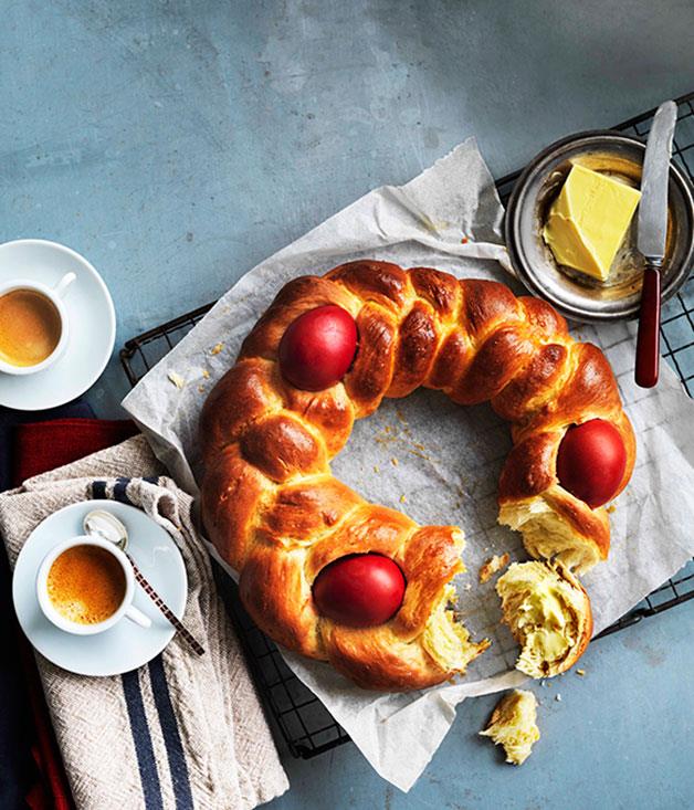 [**Tsoureki (Greek Easter bread)**](https://www.gourmettraveller.com.au/recipes/browse-all/greek-easter-bread-tsoureki-8760|target="_blank")