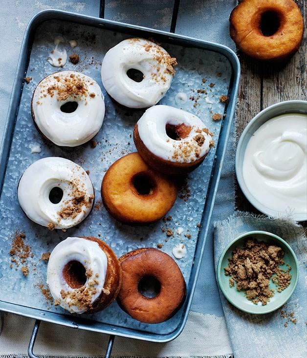 [**Carrot doughnuts with cream cheese glaze and brown sugar crumb**](https://www.gourmettraveller.com.au/recipes/browse-all/carrot-doughnuts-with-cream-cheese-glaze-and-brown-sugar-crumb-12205|target="_blank")
