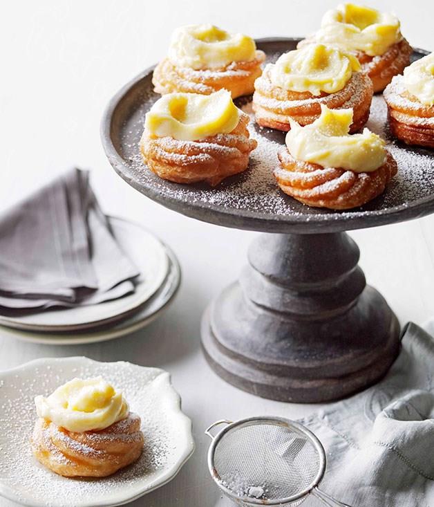 [**Zeppole with lemon and vanilla custard**](https://www.gourmettraveller.com.au/recipes/browse-all/zeppole-di-san-giuseppe-8795)
