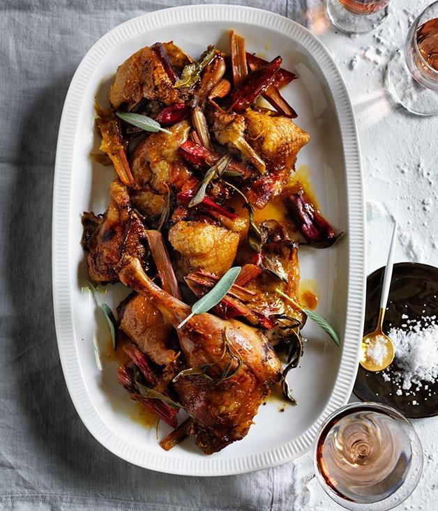**[Roast duck with orange and rhubarb](https://www.gourmettraveller.com.au/recipes/browse-all/roast-duck-with-orange-and-rhubarb-12413|target="_blank")**