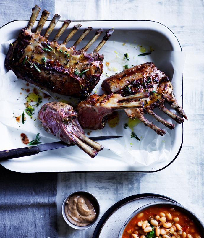 [**Slow-roasted lamb rack with white beans and black garlic aïoli**](http://www.gourmettraveller.com.au/recipes/browse-all/slow-roasted-lamb-rack-with-white-beans-and-black-garlic-aioli-12581|target="_blank")