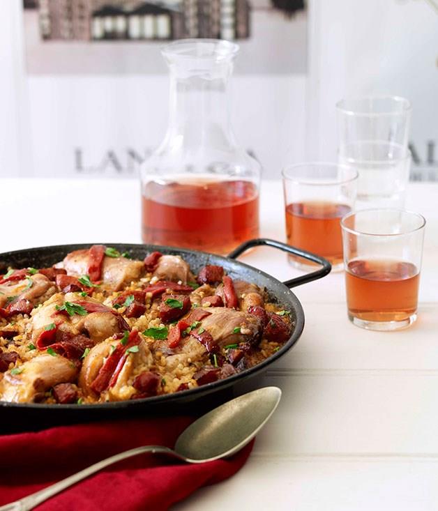 [**Rabbit paella with rosado**](https://www.gourmettraveller.com.au/recipes/browse-all/rabbit-paella-with-rosado-14264|target="_blank")
