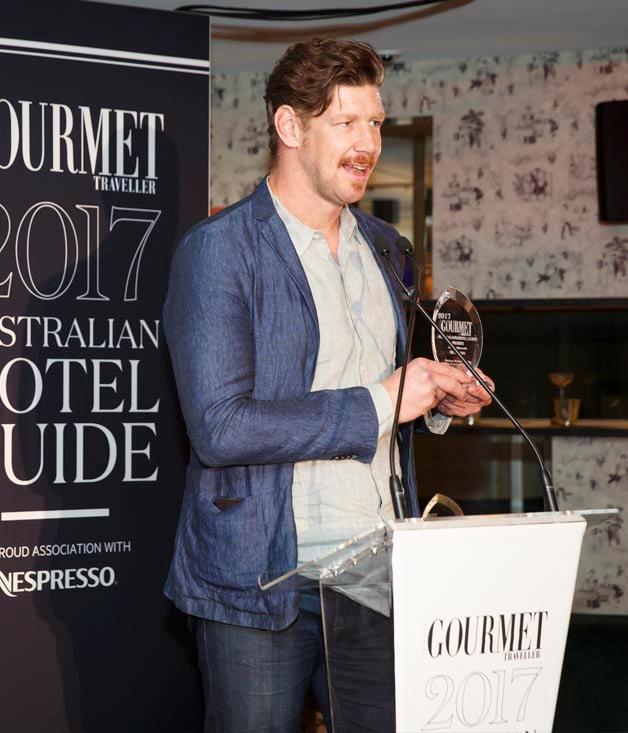 **Boutique Hotel of the Year**
Timo Bures, general manager, The Old Clare Hotel accepts the award for Boutique Hotel of the Year 2017.

Photograph by Marcel Aucar.