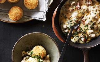 Southern-style biscuits with sawmill gravy recipe