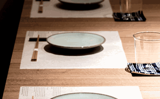 Tablesetting at Sasaki with plates imported from Japan