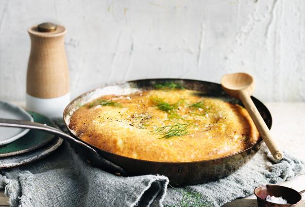 Parmesan, brown butter, fennel and leek frittata