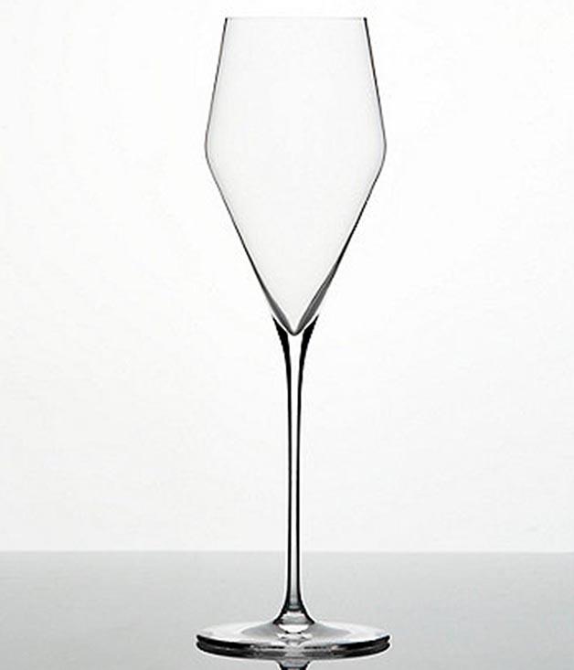 **ZALTO CHAMPAGNE GLASSES**
**Chosen by CAITLYN REES, FRED'S**

"The design of Zalto's Champagne glasses is beautiful. That's the first thing that grabs you - they're very elegant. Then when you pick them up you realise how extremely fine they are - they almost seem too fragile to drink from. But they're not, I assure you - they're a real pleasure and dishwasher-safe to boot. The Champagne glasses are a particular favourite of mine because they're very close to a white wine glass. More traditional flutes are often too narrow and concentrate all the bubbles at the top of the glass very quickly, and you lose the bubbles and the aroma of the wine much faster that way. Over Christmas, I'll be using these for NV Georges Laval Brut Nature Cumières Champagne. I'll probably pinch a couple of bottles from work."

_Zalto Champagne Glasses, $118 for a pair, [sorrythanksiloveyou.com/zalto-champagne](http://sorrythanksiloveyou.com/zalto-champagne)_