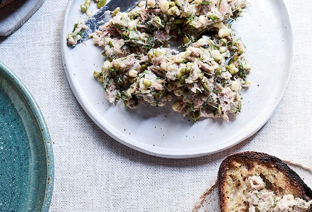 Rabbit rillettes, sage, sprouts and seeds recipe by Dave Verheul