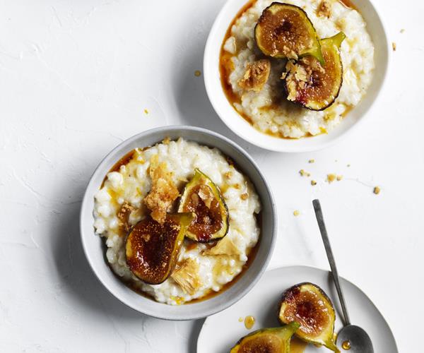 **[Chilled rice pudding with honeyed figs](https://www.gourmettraveller.com.au/recipes/fast-recipes/chilled-rice-pudding-with-honeyed-figs-15802|target="_blank")**