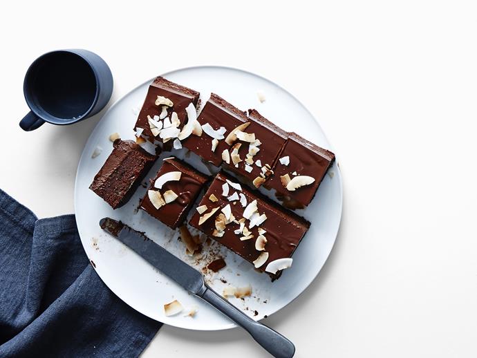 **[Chocolate, coconut and date slab](http://www.gourmettraveller.com.au/recipes/healthy-recipes/chocolate-coconut-and-date-slab-15967|target="_blank")**