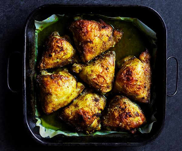 **[Hawayej-spiced chicken thigh cutlets](http://www.gourmettraveller.com.au/recipes/fast-recipes/hawayej-spiced-chicken-thigh-cutlets-16209|target="_blank")**