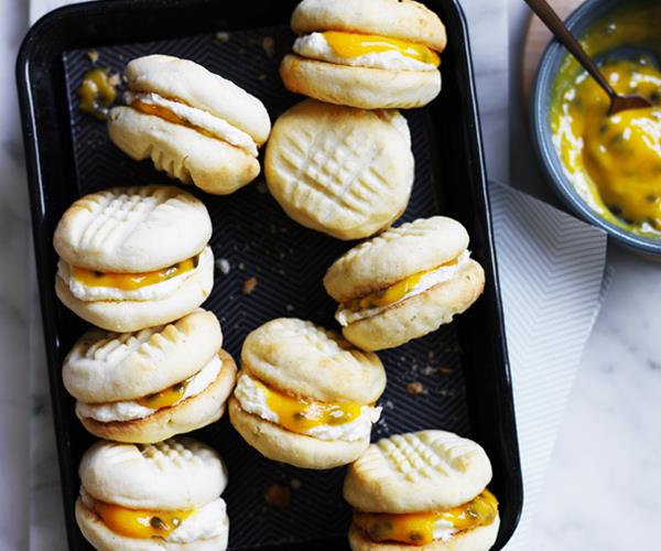 **[Lime and vanilla yo-yos with passionfruit curd](https://www.gourmettraveller.com.au/recipes/browse-all/lime-and-vanilla-yo-yos-with-passionfruit-curd-12509|target="_blank"|rel="nofollow")**