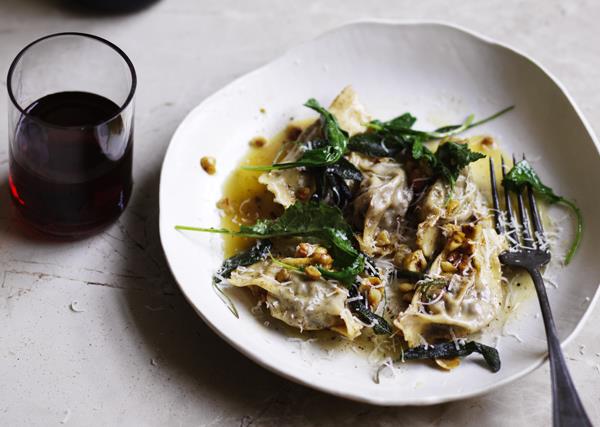 Beef agnolotti with hazelnut and sage butter