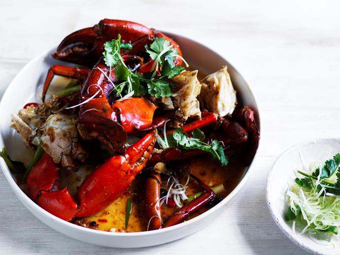 **[Dan Hong's mud crab with XO sauce](https://www.gourmettraveller.com.au/recipes/chefs-recipes/mud-crab-with-xo-sauce-16619|target="_blank")**
