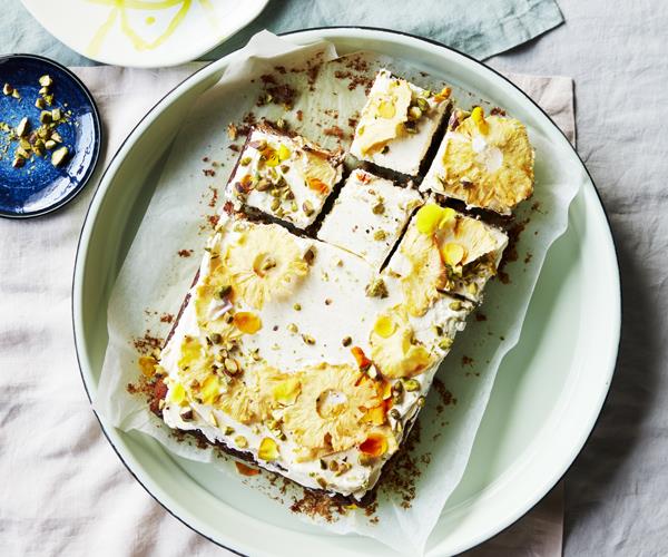 **[Pineapple and coconut cake](https://www.gourmettraveller.com.au/recipes/browse-all/pineapple-and-coconut-cake-16729|target="_blank")**