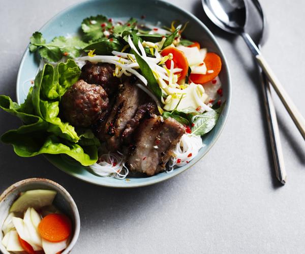 [Hanoi grilled pork with rice vermicelli](https://www.gourmettraveller.com.au/recipes/chefs-recipes/hanoi-grilled-pork-with-rice-vermicelli-16756|target="_blank")