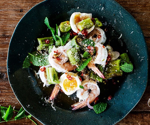 **[Palisa Anderson's yum makeua (grilled eggplant salad with prawns)](https://www.gourmettraveller.com.au/recipes/chefs-recipes/grilled-eggplant-salad-with-prawns-yum-makeua-16822|target="_blank"|rel="nofollow")**