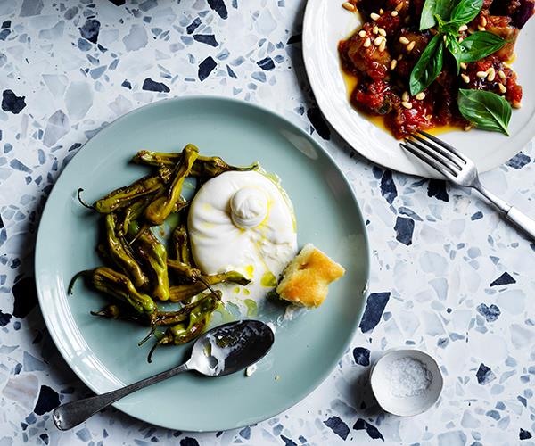 **[Burrata with fried peppers and marjoram](https://www.gourmettraveller.com.au/recipes/chefs-recipes/burrata-fried-peppers-17026|target="_blank")**


"This is a simple starter or salad that combines burrata with one of the biggest staples of the Italian-American menu," says Wall. "Fried peppers know no limits in the scope of American food. Traditionally balsamic vinegar is used but I like the savouriness of sherry vinegar. You can easily substitute friggitello or shishito peppers with any other mild, small pepper."