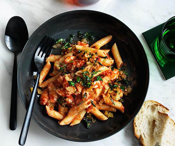 [**Penne with prawns and fra diavolo sauce**](https://www.gourmettraveller.com.au/recipes/fast-recipes/penne-with-prawns-and-fra-diavolo-sauce-13634|target="_blank")