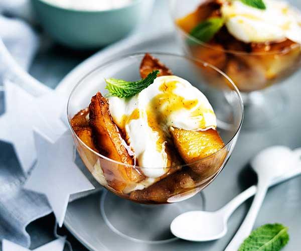 **[Caramelised pineapple with vanilla yoghurt](https://www.gourmettraveller.com.au/recipes/fast-recipes/caramelised-pineapple-with-vanilla-yoghurt-13552|target="_blank")**