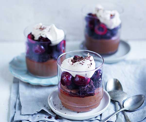 **[Dark-chocolate cherry trifle](https://www.gourmettraveller.com.au/recipes/fast-recipes/dark-chocolate-cherry-trifle-13767|target="_blank")**