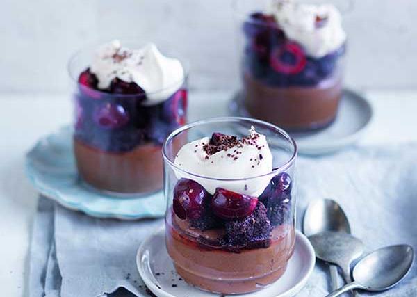 Dark-chocolate cherry trifle
