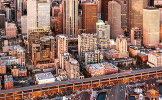 Aerial view of downtown Seattle 