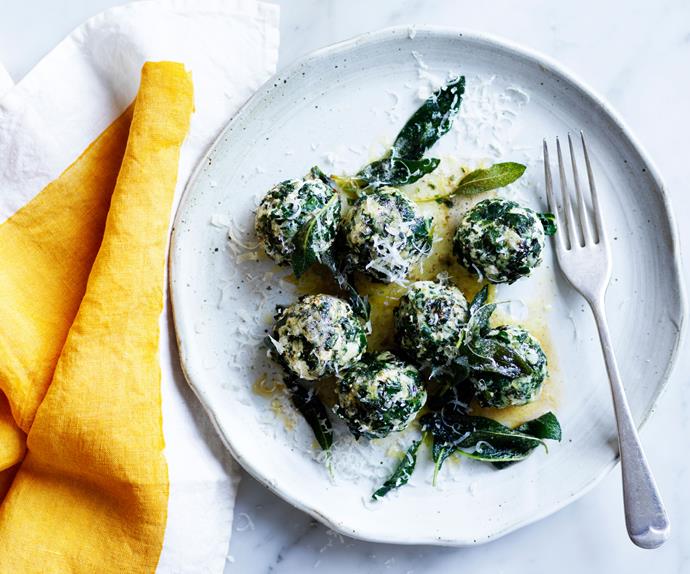 Rosetta's ricotta and silverbeet malfatti with sage burnt butter