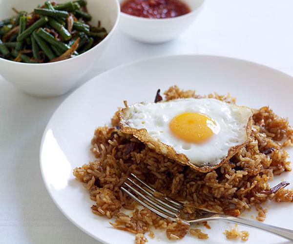 Indonesian fried rice with snake bean relish