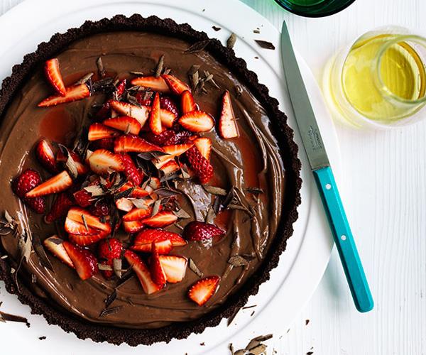 **[Curtis Stone's dark chocolate and strawberry tart](https://www.gourmettraveller.com.au/recipes/chefs-recipes/curtis-stones-dark-chocolate-and-strawberry-tart-8546|target="_blank")**
