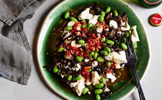 Cloud-ear salad with tofu and soy beans