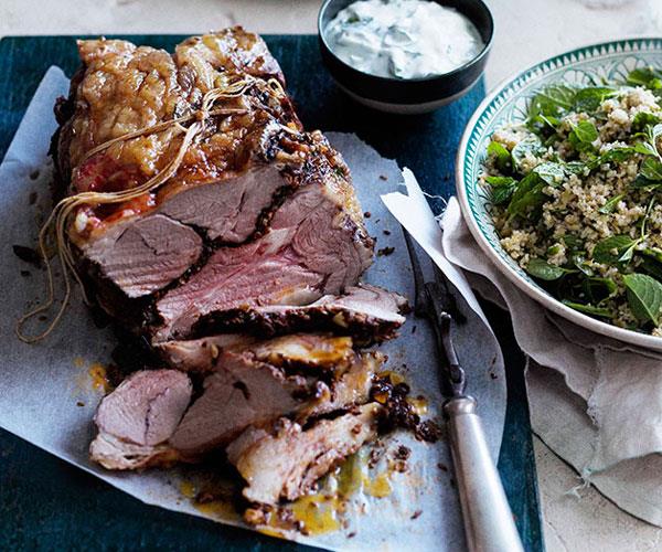 **[Spring lamb roast with mint yoghurt sauce](https://www.gourmettraveller.com.au/recipes/browse-all/spring-lamb-roast-with-mint-yoghurt-sauce-10666|target="_blank")**