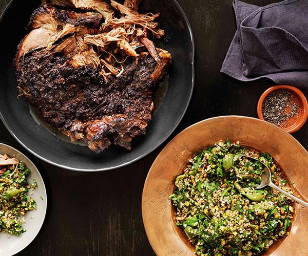 **[Shane Delia's 12-hour roast lamb with pistachio and green-olive tabbouleh](https://www.gourmettraveller.com.au/recipes/chefs-recipes/shane-delia-12-hour-roast-lamb-with-pistachio-and-green-olive-tabbouleh-7615|target="_blank")**
