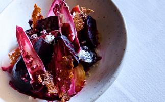 Cutler & Co's red endive and beetroot salad with juniper and horseradish cream
