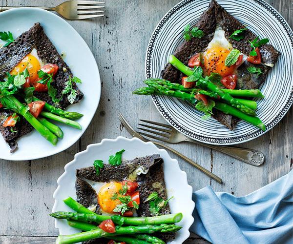**[Buckwheat crêpes with egg and asparagus](http://www.gourmettraveller.com.au/recipes/browse-all/buckwheat-crepes-with-egg-and-asparagus-12359|target="_blank")**