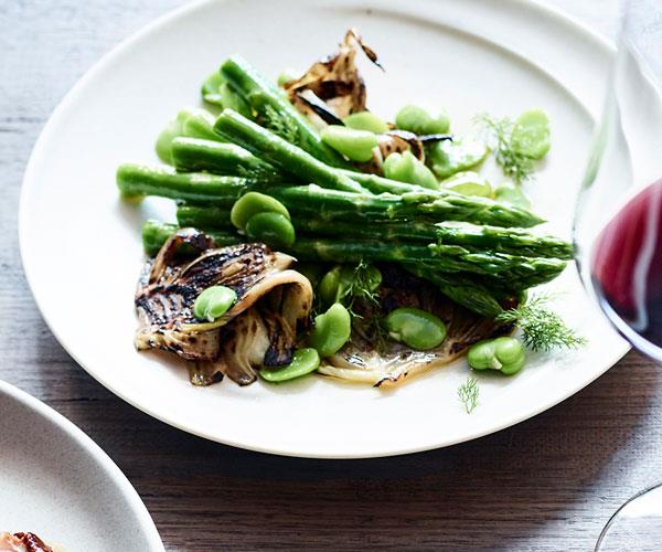 **[Osteria Illaria's grilled fennel and asparagus salad](https://www.gourmettraveller.com.au/recipes/chefs-recipes/grilled-fennel-and-asparagus-salad-8628|target="_blank")**