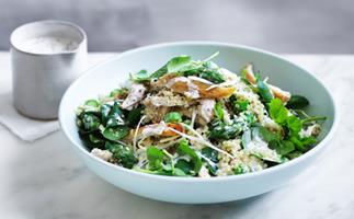 Chicken salad with asparagus and quinoa