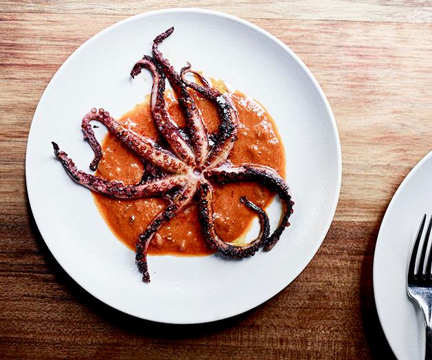 Baby octopus with 'nduja dressing