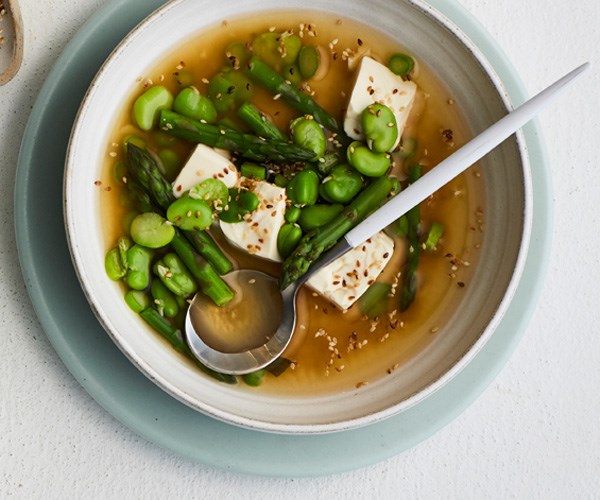 **[Miso broth with broad beans and tofu](https://www.gourmettraveller.com.au/recipes/healthy-recipes/miso-broth-with-spring-vegetables-and-tofu-12858|target="_blank"|rel="nofollow")**