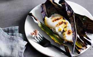 David Thompson's grilled sticky rice with banana paste