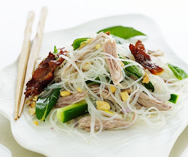 **[Barbecued duck, herb and noodle salad](https://www.gourmettraveller.com.au/recipes/fast-recipes/barbecued-duck-herb-and-noodle-salad-9459|target="_blank"|rel="nofollow")**