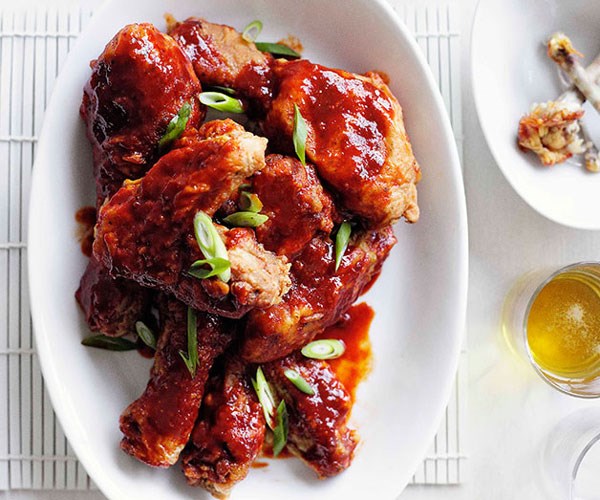 **[Korean fried chicken with chilli sauce and daikon kimchi](https://www.gourmettraveller.com.au/recipes/browse-all/korean-fried-chicken-10701|target="_blank"|rel="nofollow")**
