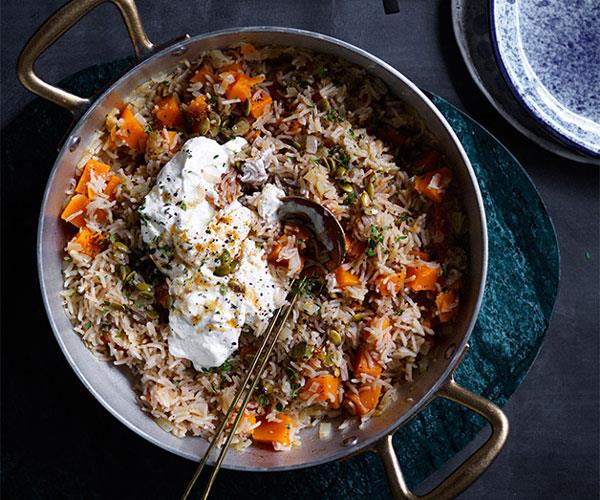 Pumpkin pilaf with ricotta and pepitas recipe