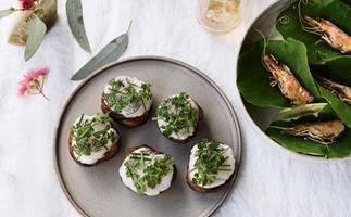 Dan Hunter's herb toasts with hand-dived scallops