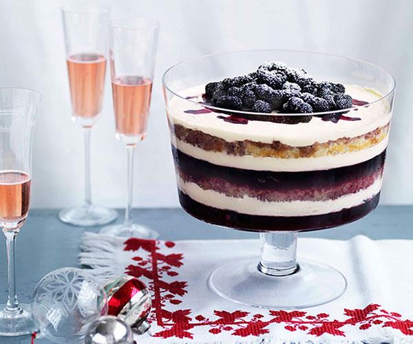 Dark berry trifle