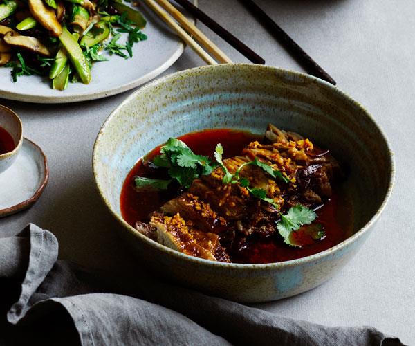 Beef brisket with chilli-oil sauce